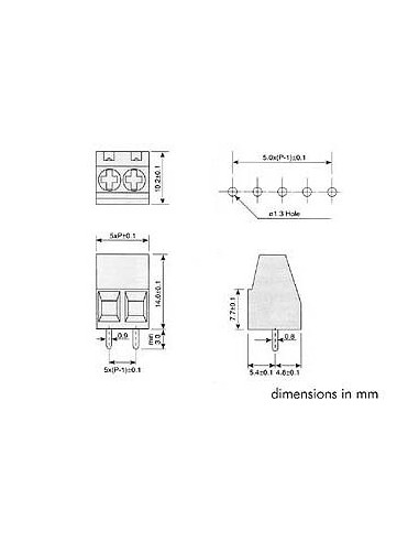 SCREW CONNECTOR PRINT, 2 POLES, CLAMPING TYPE,...