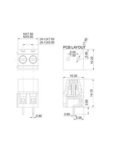 PROFESSIONELE SCHROEFKLEM, 2-POLIG, GROEN, 5mm PITCH 2