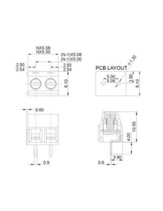 PROFESSIONELE SCHROEFKLEM, KLEMTYPE, 2-POLIG, GROEN, 5mm...
