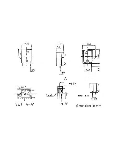 BORNIER SANS VIS, 2 POLES, VERT, AU PAS DE 5mm
