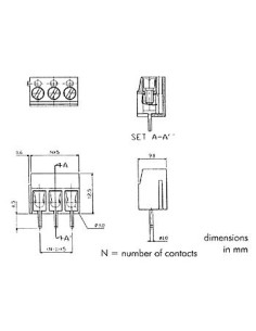 SCREW CONNECTOR PRINT, 3 POLES, BLUE 2
