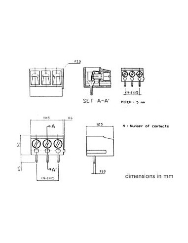 SCREW CONNECTOR, 3 POLES, SQUARE TYPE, IVORY,...