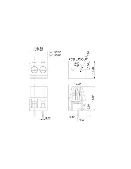 PROFESSIONAL SCREW TERMINAL, 3-POLE, GREEN , 5mm PITCH