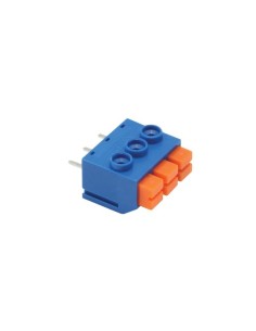 SCREWLESS TERMINAL, 3 POLES, BLUE, 5mm PITCH
