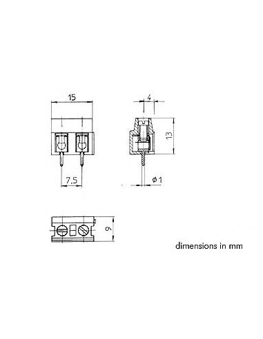 SCHRAUBKLEMME, 2-POLIG, RASTER   7.5mm