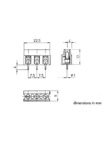 SCHRAUBKLEMME, 3-POLIG, RASTER   7.5mm