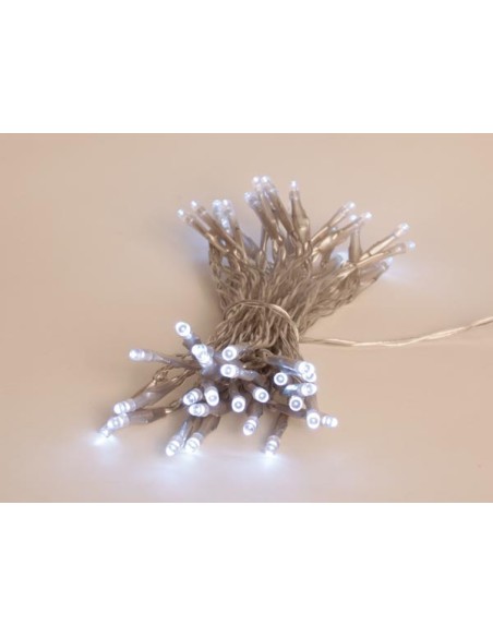Showlight - 5 m - 40 LED - blanc - câble transprent - double alimentation