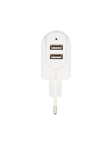 CHARGEUR USB AVEC FICHE EURO - 2 PORTS - 3.4 A
