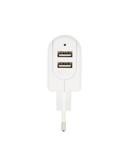 CHARGEUR USB AVEC FICHE EURO - 2 PORTS - 3.4 A