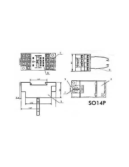SOCKET FOR HEAVY-DUTY RELAY - 14 PINS - 15A