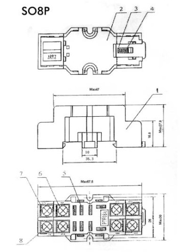 SOCKET FOR HEAVY-DUTY RELAY - 8 PINS - 10A