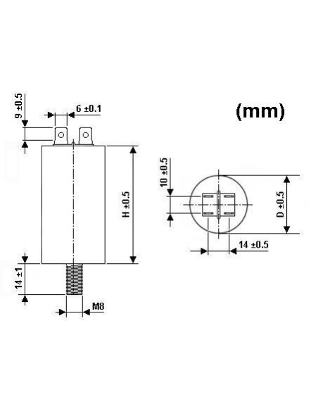 CONDENSATEUR DE MARCHE 0.6µF/450V