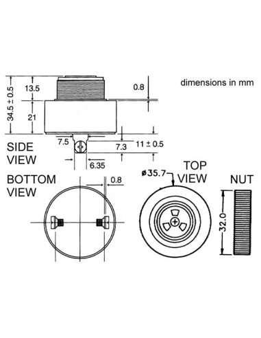 BUZZER A INTENSITE SONORE REGLABLE 3-24Vcc TYPE...