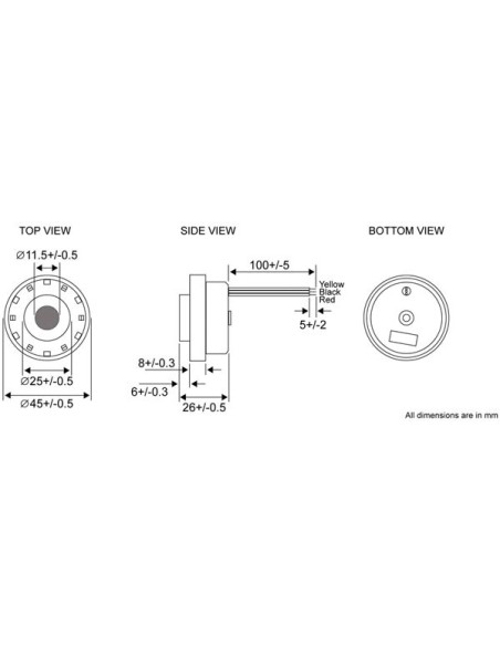BUZZER - ONONDERBROKEN TOON / PULSTOON - DRAADAANSLUITING