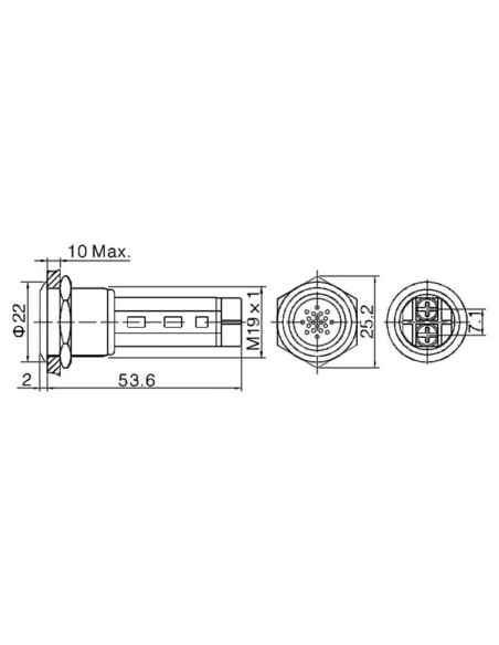 BUZZER - ROESTVRIJ STAAL - VOOR INBOUW - 19mm