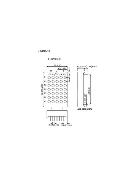 DOT MATRIX DISPLAY 30mm GEMEENSCHAPPELIJKE ANODE HYPERROOD
