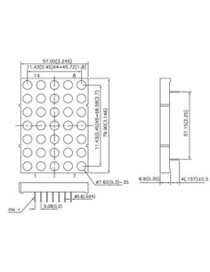 TA30-11SRWA DOT MATRIX DISPLAY 76.2mm SINGLE COLOR DOT...