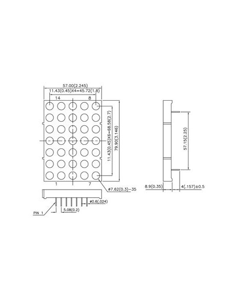 TA30-11SRWA DOT MATRIX DISPLAY 76.2mm SINGLE COLOR DOT MATRIX DISPLAY COLUMN ANODE SUPER BRIGHT RED