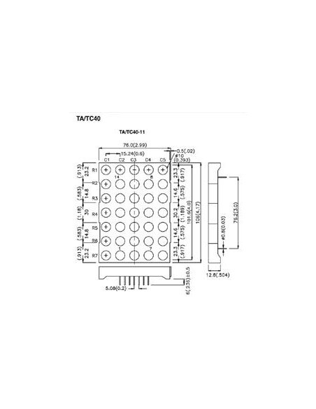 DOT MATRIX DISPLAY 100mm GEMEENSCHAPPELIJKE ANODE ROOD