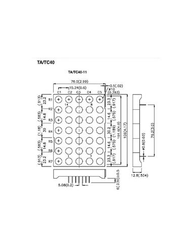100mm DOT MATRIX DISPLAY COLUMN ANODE HYPER RED