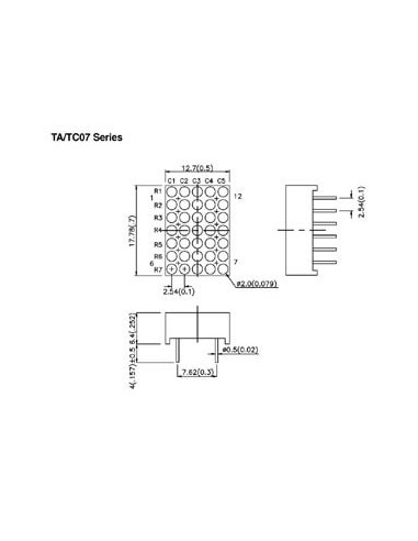18mm DOT MATRIX DISPLAY GEMEINSAME KATHODE ROT