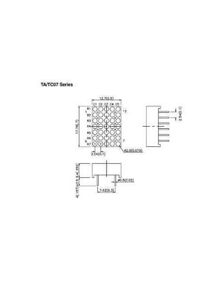 DOT MATRIX DISPLAY 18mm GEMEENSCHAPPELIJKE KATHODE ROOD