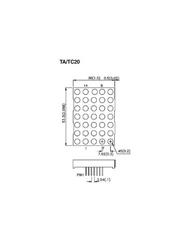 50mm DOT MATRIX DISPLAY COLUMN CATHODE RED