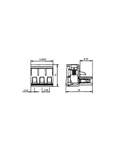 BORNIER FEMELLE EMBROCHABLE - 4 POLES