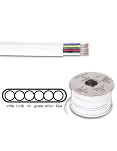 TELEPHONE CABLE 6 x 0.08mm WHITE FLAT