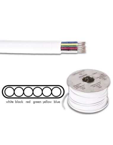 CABLE TELEFÓNICO 6 x 0.08mm BLANCO PLANO