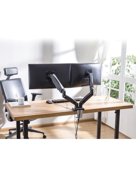 Monitor desk mount stand gas spring 2 Screens