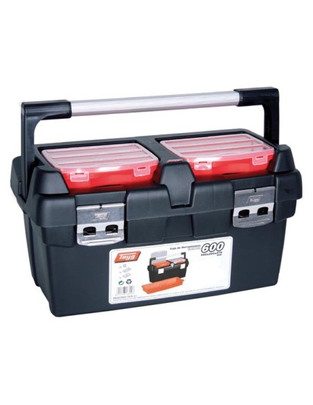 TAYG - Coffre à Outils - 600 x 305 x 295 mm - avec Plateau & 3 Boîtes de Rangement