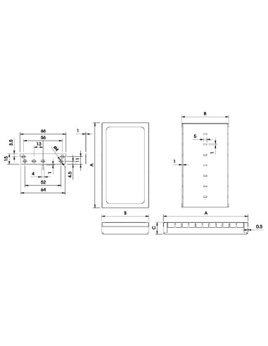 RFI LOW MODULAR ENCLOSURE - 82.5 x 68 x 17 mm