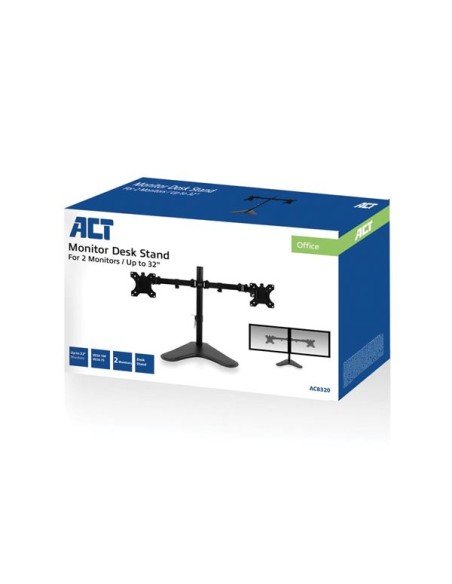 Monitor desk stand, 2 screens up to 32", VESA