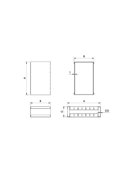 DUBBELE RFI BEHUIZING - 83 x 68 x 27mm