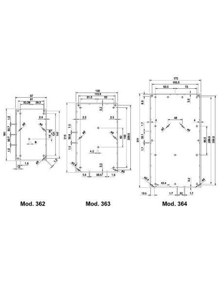PULT 36 BEHUIZING - DONKERGRIJS 311 x 170 x 89mm
