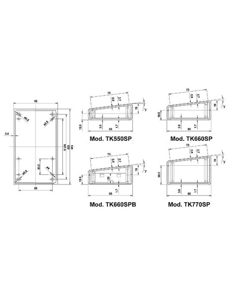 TENCLOS SLOPE ENCLOSURE - BLACK - 145 x 85 x 31.5 mm