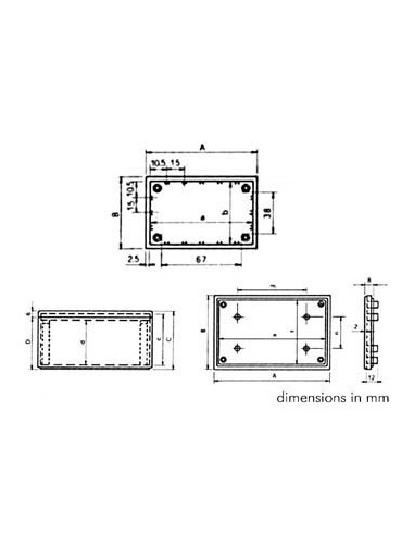 GEHÄUSE MODELL 'COVER' - GRAU - 85 x 56 x 41.4mm