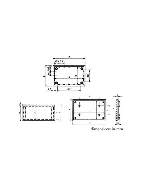 COFFRET "COVER"  - GRIS 85 x 56 x 41.4mm