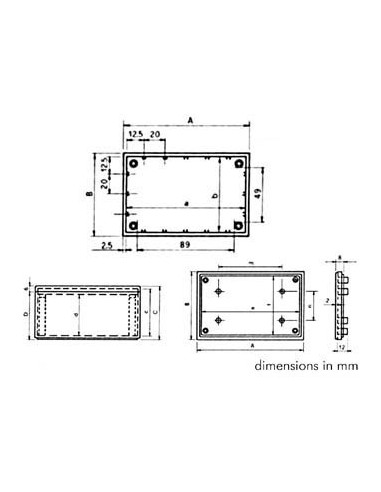 COFFRET "COVER"  - GRIS 110 x 70 x 53.9mm