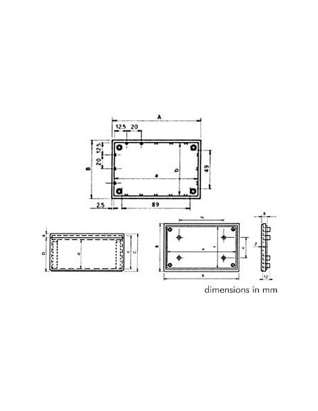 COVER ENCLOSURE - GREY - 110 x 70 x 53.9 mm