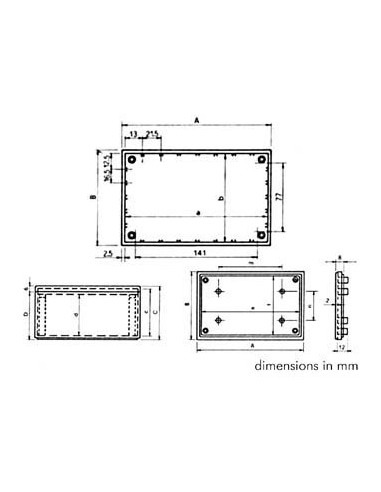 COFFRET "COVER"  - GRIS 160 x 96 x 66.9mm