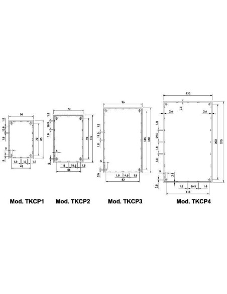 COFFRET "COVER"  - GRIS 215 x 130 x 82.9mm