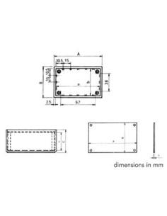 PLASTIC OPTATIVE BEHUIZING - PETROLEUMBLAUW 85.0 x 56.0 x...