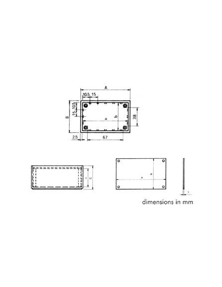 COFFRET "OPTATIVE" EN PLASTIQUE - BLEU PETROLE 85.0 x 56.0 x 35.5mm