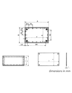 PLASTIC OPTATIVE BEHUIZING - PETROLEUMBLAUW 110.0 x 70.0...