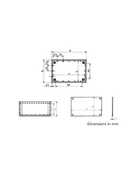 PLASTIC OPTATIVE BEHUIZING - PETROLEUMBLAUW 110.0 x 70.0 x 48.0mm