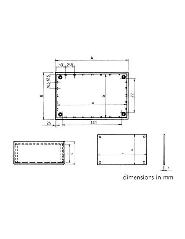 PLASTIC OPTATIVE ENCLOSURE - PETROL BLUE - 160 x 96 x 61 mm