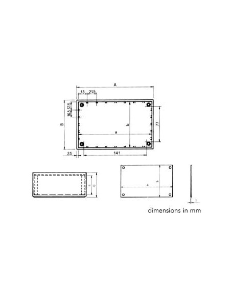 PLASTIC OPTATIVE ENCLOSURE - PETROL BLUE - 160 x 96 x 61 mm