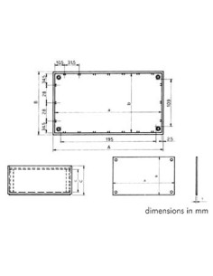 PLASTIC OPTATIVE ENCLOSURE - PETROL BLUE - 215 x 130 x 77 mm